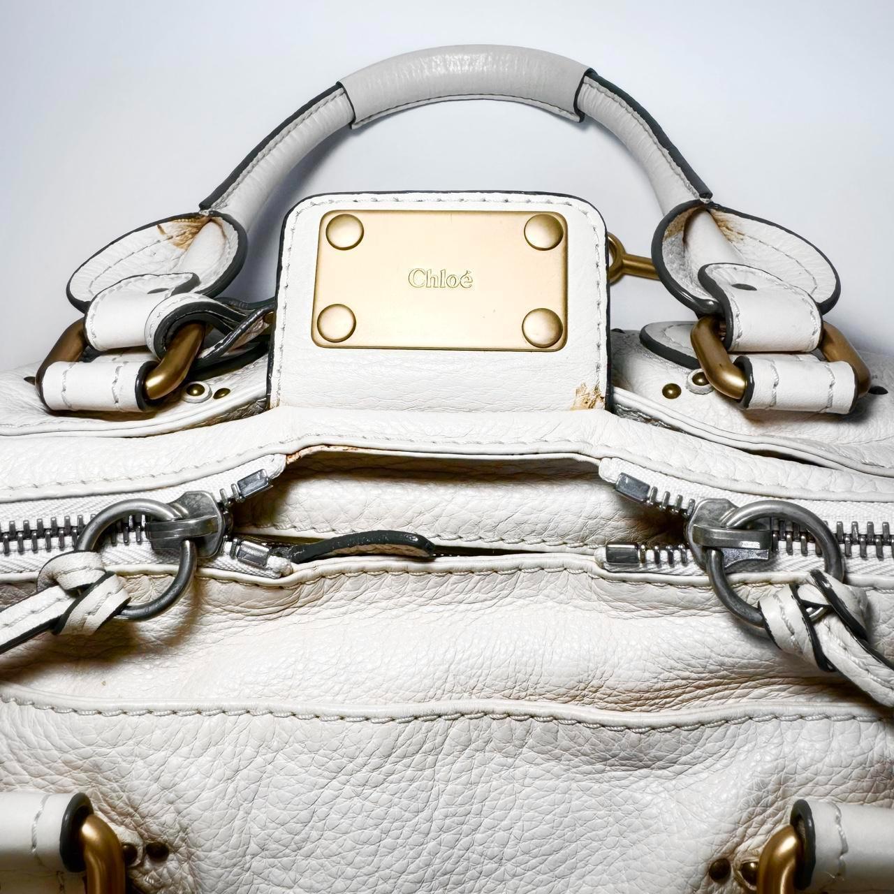 Pre-Owned Chloe Paddington cream/ off white leather