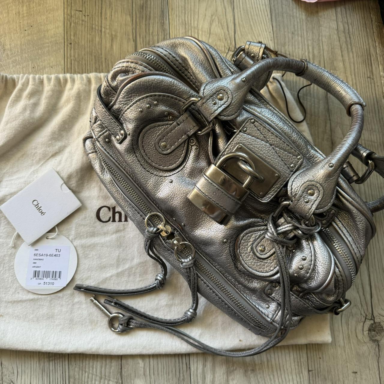 Authentic silver Chloe paddington bag