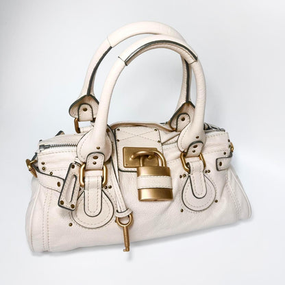 Pre-Owned Chloe Paddington cream/ off white leather