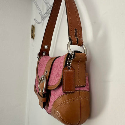 Coach Pink Signature Jacquard Soho Mini Vintage Bag