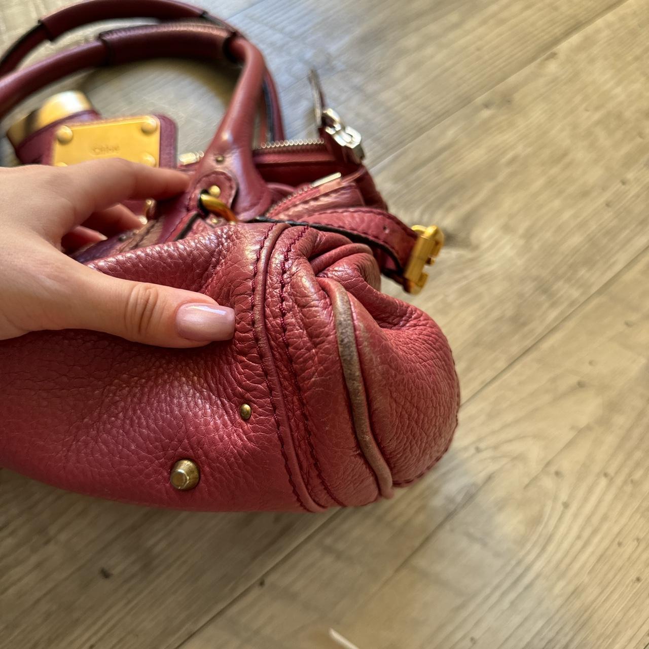 Authentic chloe paddington bag in burgundy/pink