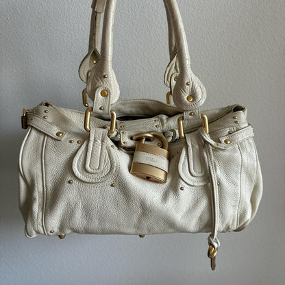 Authentic Chloe paddington in white/cream color Excellent preowned condition