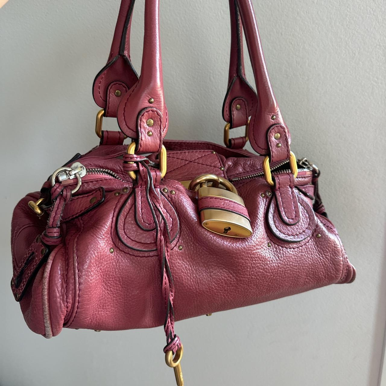 Authentic chloe paddington bag in burgundy/pink