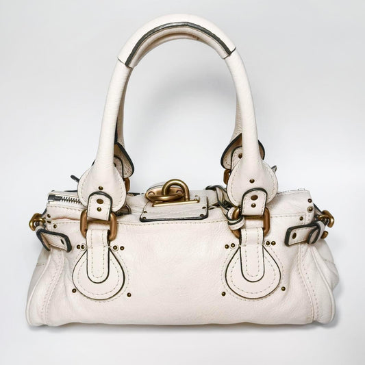 Pre-Owned Chloe Paddington cream/ off white leather