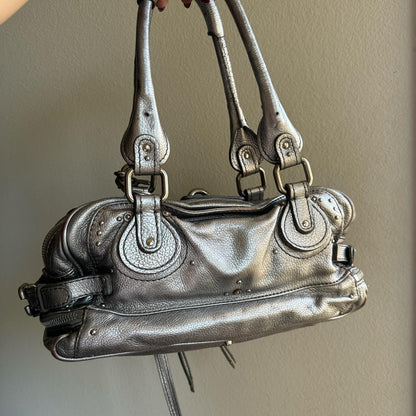 Authentic silver Chloe paddington bag