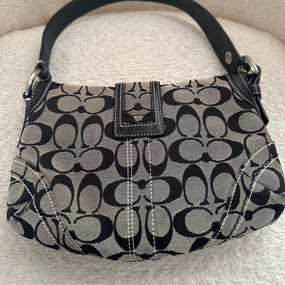 Vintage soho coach purse in light gray and black