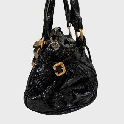 PreOwned Chloe Paddington black patent leather shoulder Bag