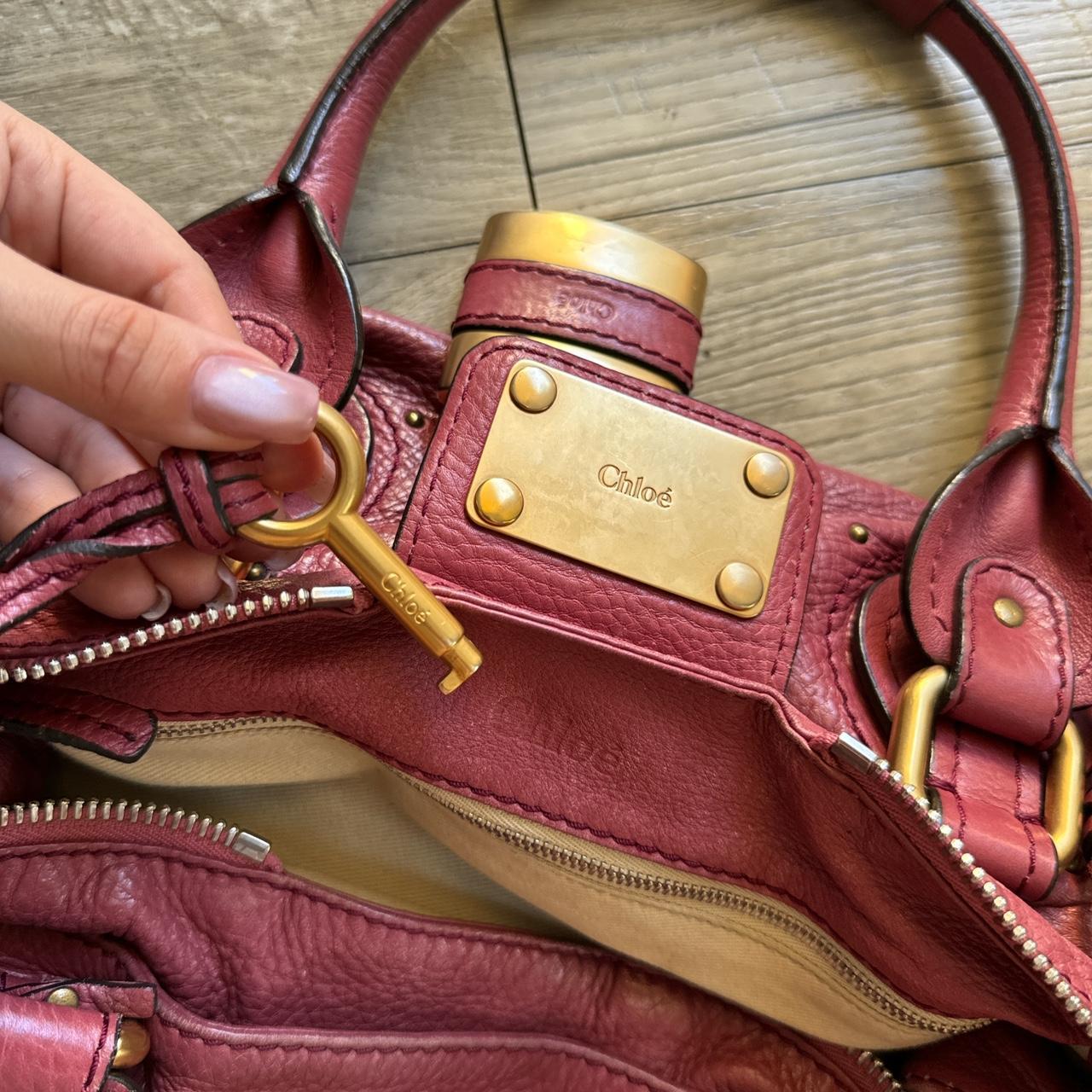 Authentic chloe paddington bag in burgundy/pink