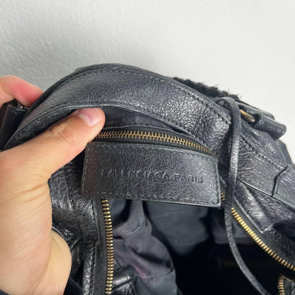 Preowned Authentic 2013 black balenciaga city velo bag